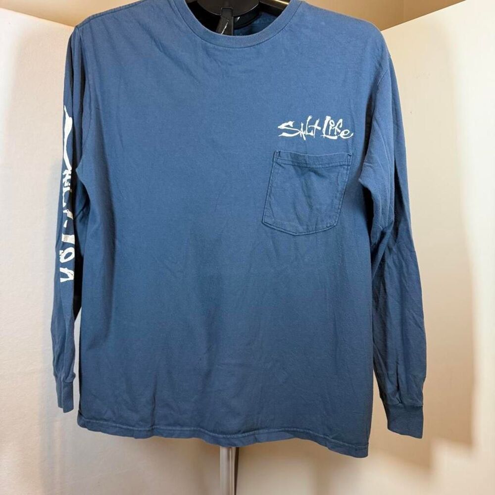 Salt-life Men's Blue and Navy Shirt